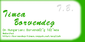 timea borvendeg business card